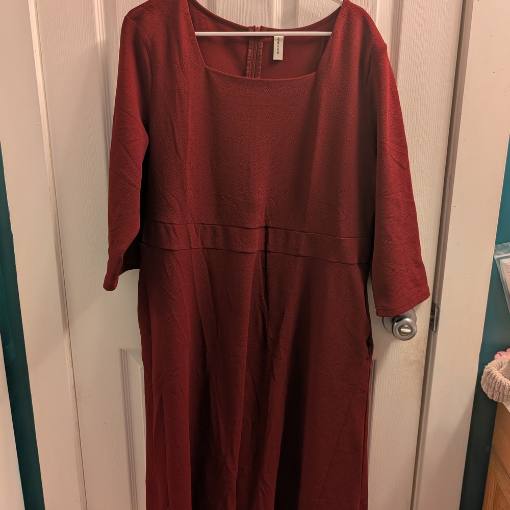 Elegant Burgundy Women's Dress